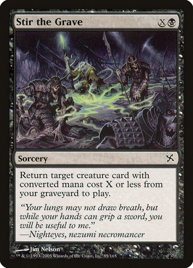 Stir the Grave – Common Magic: The Gathering card from Betrayers of Kamigawa (#85)