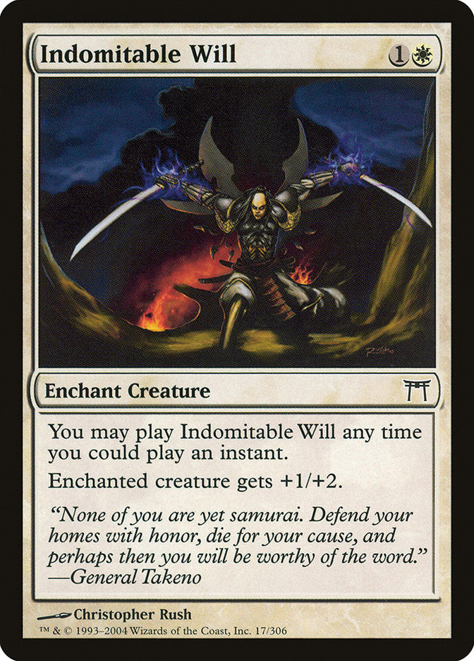 Indomitable Will – Common Magic: The Gathering card from Champions of Kamigawa (#17)