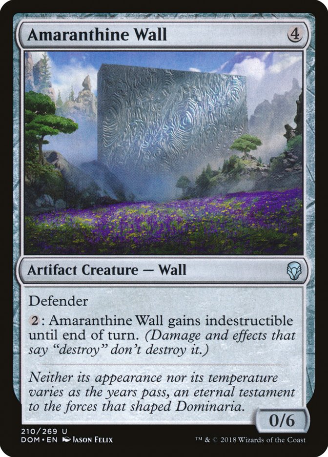 Amaranthine Wall – Uncommon Magic: The Gathering card from Dominaria (#210)
