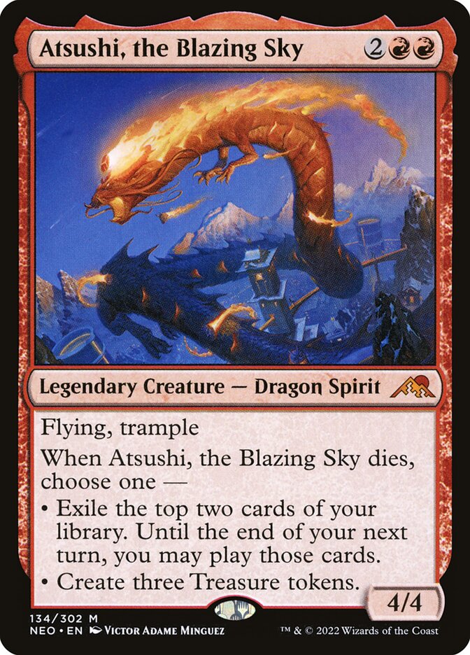 Atsushi, the Blazing Sky – Mythic Magic: The Gathering card from Kamigawa: Neon Dynasty (#134)