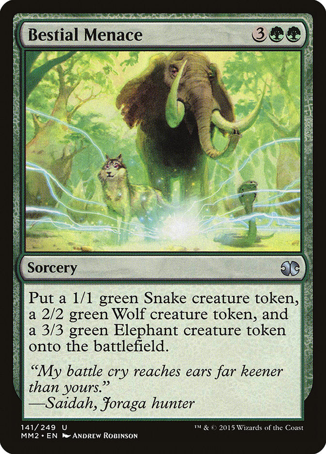 Bestial Menace – Uncommon Magic: The Gathering card from Modern Masters 2015 (#141)