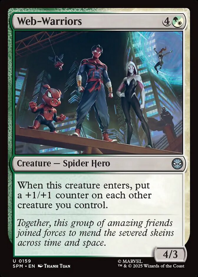 Web-Warriors – Uncommon Magic: The Gathering card from Marvel's Spider-Man (#159)