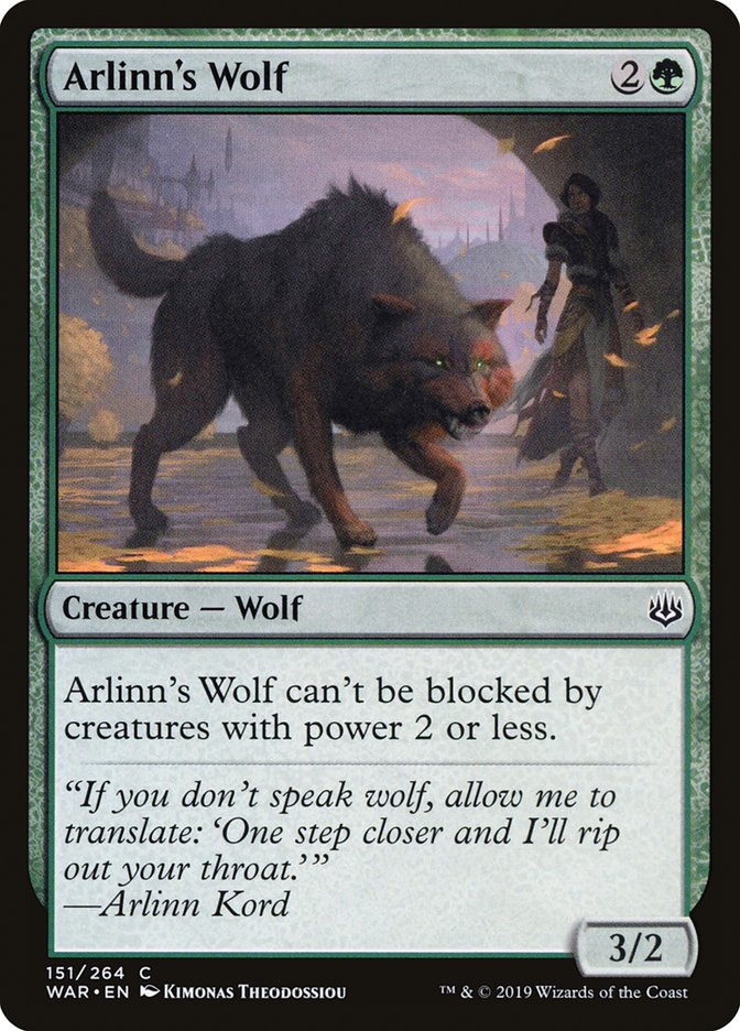 Arlinn's Wolf – Common Magic: The Gathering card from War of the Spark (#151)