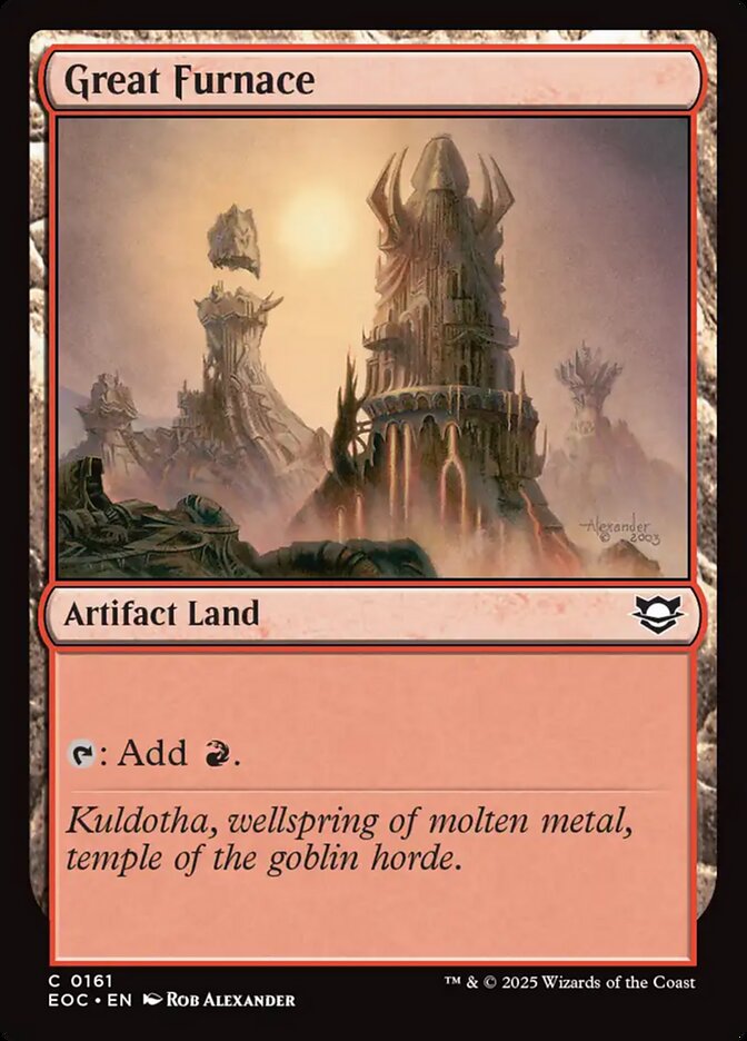Great Furnace – Common Magic: The Gathering card from Edge of Eternities Commander (#161)