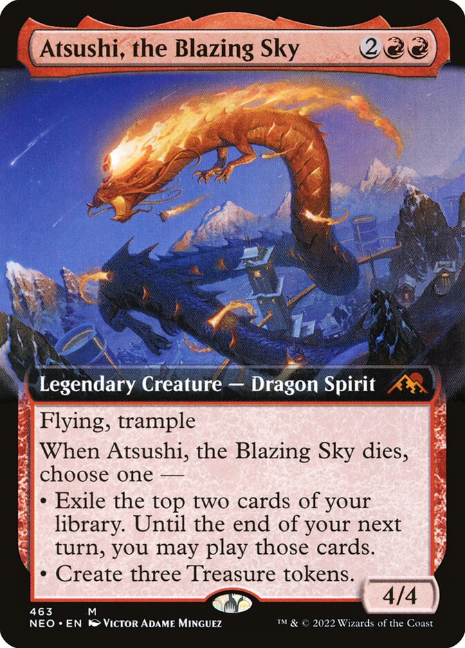 Atsushi, the Blazing Sky – Mythic Magic: The Gathering card from Kamigawa: Neon Dynasty (#463)