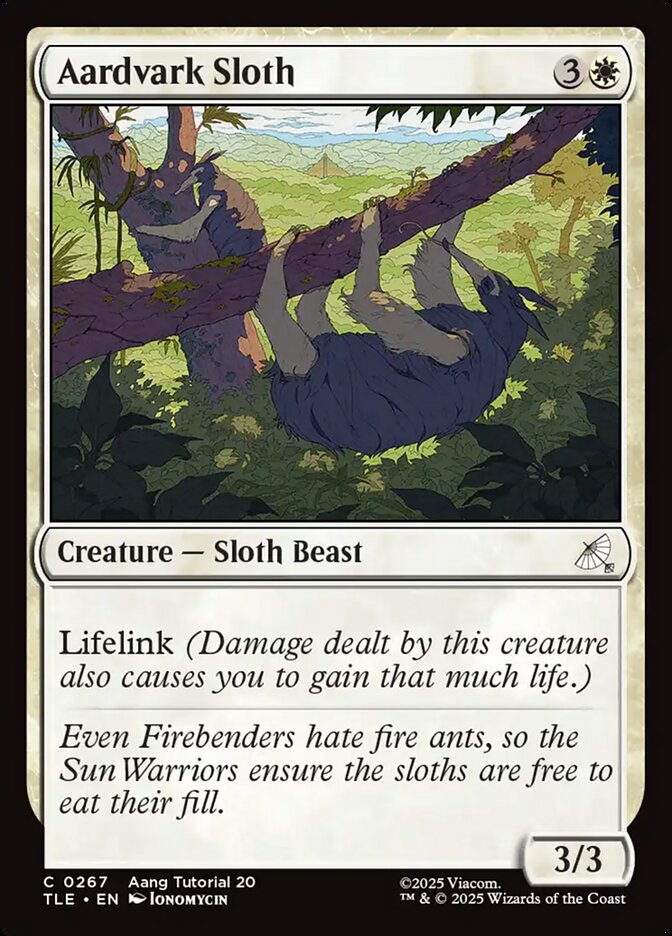 Aardvark Sloth – Common Magic: The Gathering card from Avatar: The Last Airbender Eternal (#267)