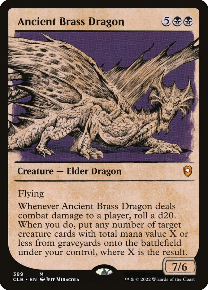 Ancient Brass Dragon – Mythic Magic: The Gathering card from Commander Legends: Battle for Baldur's Gate (#389)