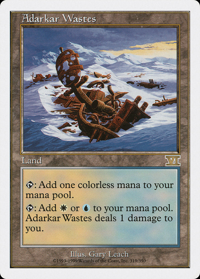 Adarkar Wastes – Rare Magic: The Gathering card from Classic Sixth Edition (#319)