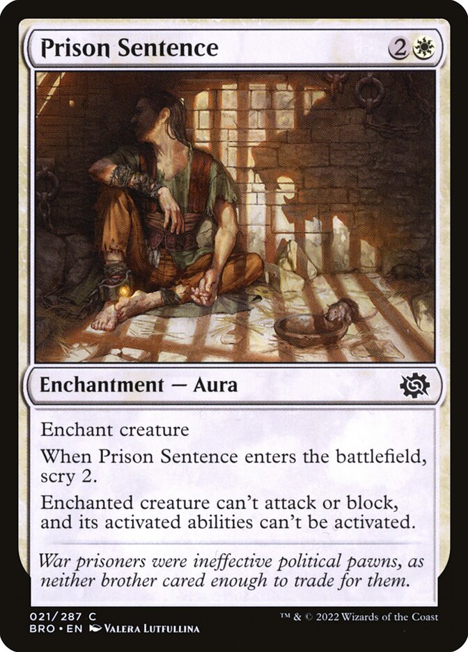 Prison Sentence – Common Magic: The Gathering card from The Brothers' War (#21)