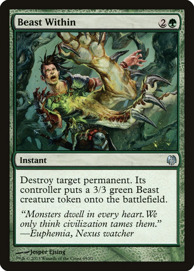 Beast Within – Uncommon Magic: The Gathering card from Duel Decks: Heroes vs. Monsters (#69)