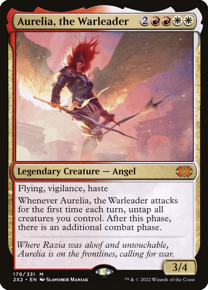 Aurelia, the Warleader – Mythic Magic: The Gathering card from Double Masters 2022 (#179)