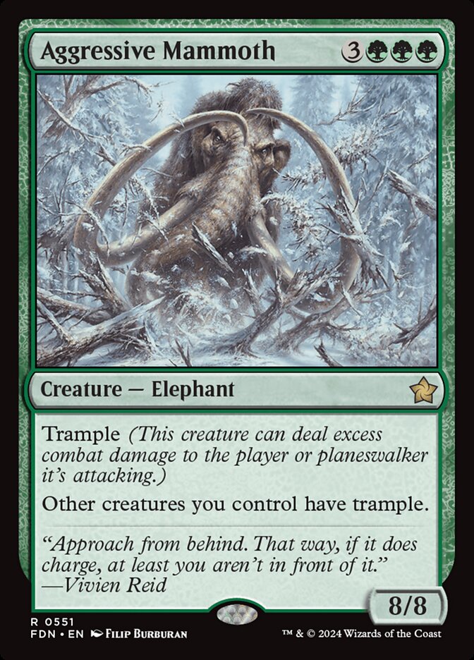 Aggressive Mammoth – Rare Magic: The Gathering card from Foundations (#551)