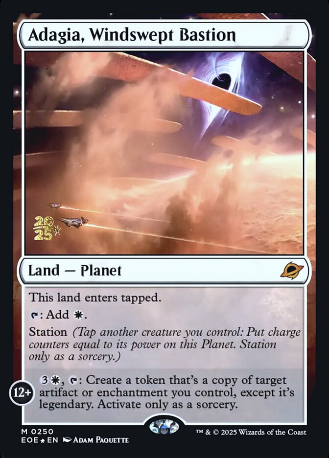 Adagia, Windswept Bastion – Mythic Magic: The Gathering card from Edge of Eternities Promos (#250s)