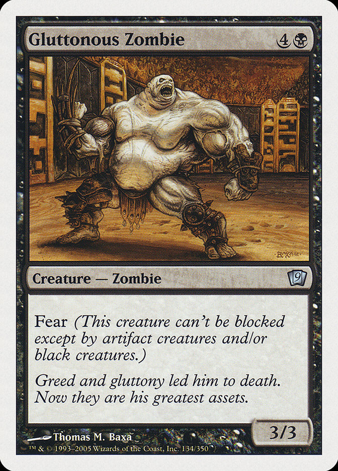 Gluttonous Zombie – Uncommon Magic: The Gathering card from Ninth Edition (#134)