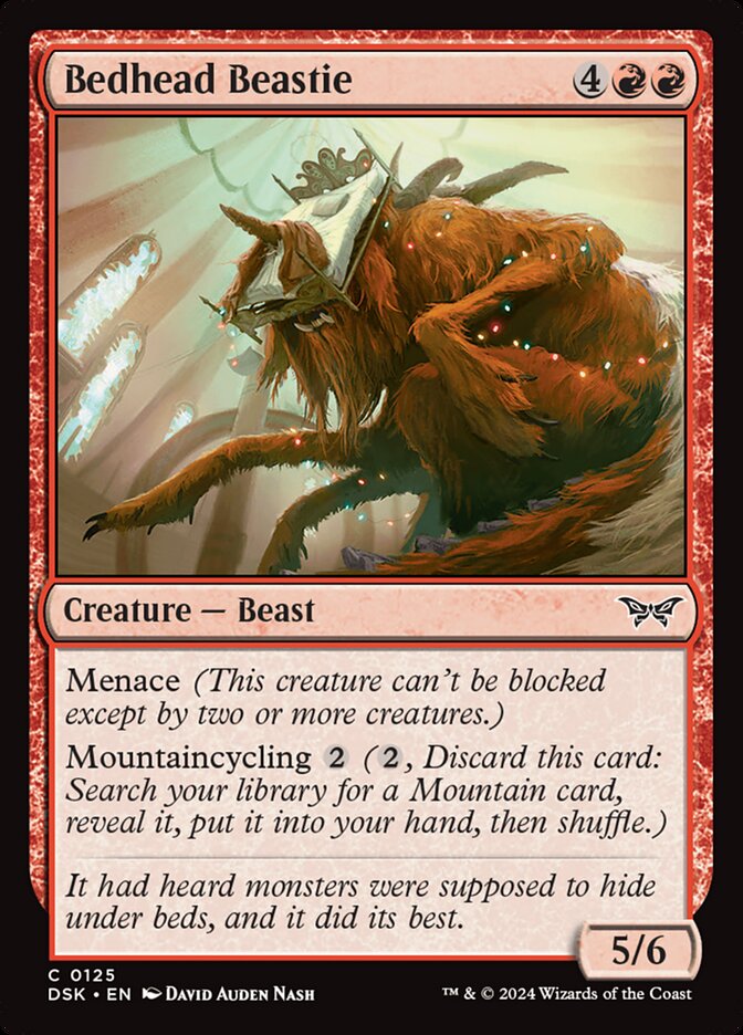 Bedhead Beastie – Common Magic: The Gathering card from Duskmourn: House of Horror (#125)