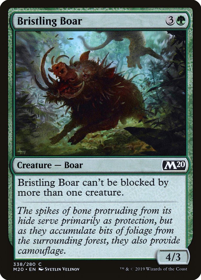 Bristling Boar – Common Magic: The Gathering card from Core Set 2020 (#338)
