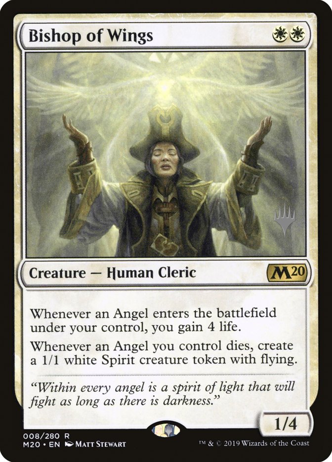 Bishop of Wings – Rare Magic: The Gathering card from Core Set 2020 Promos (#8p)