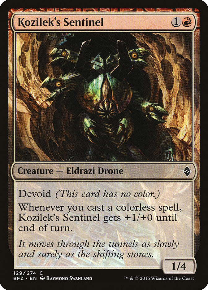 Kozilek's Sentinel – Common Magic: The Gathering card from Battle for Zendikar (#129)