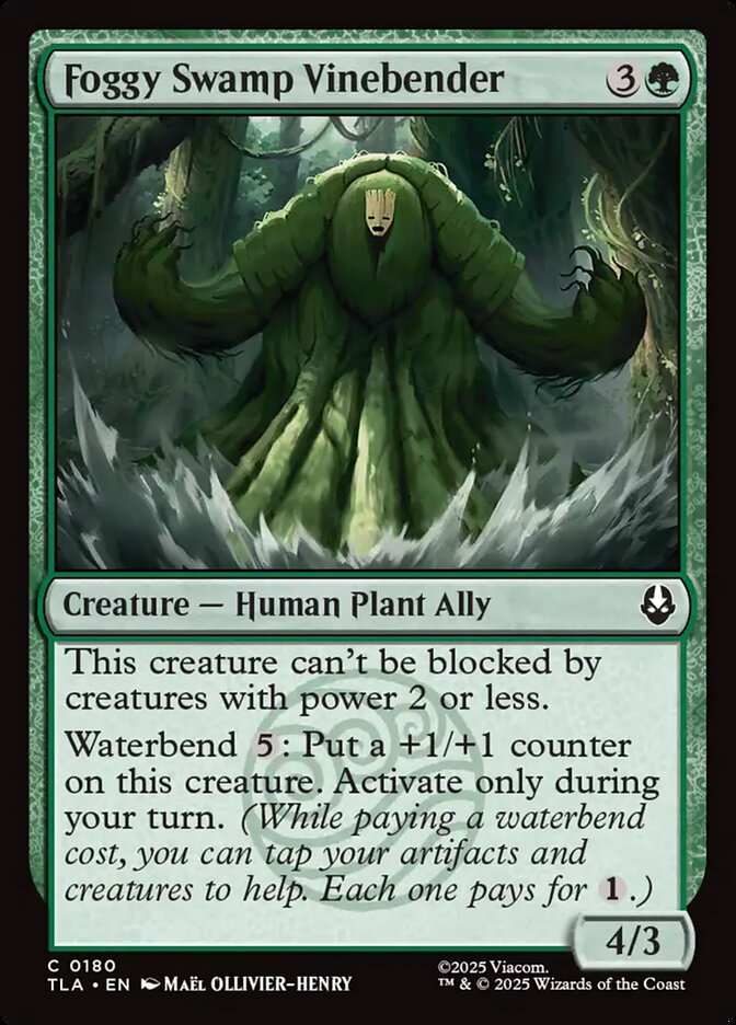 Foggy Swamp Vinebender – Common Magic: The Gathering card from Avatar: The Last Airbender (#180)