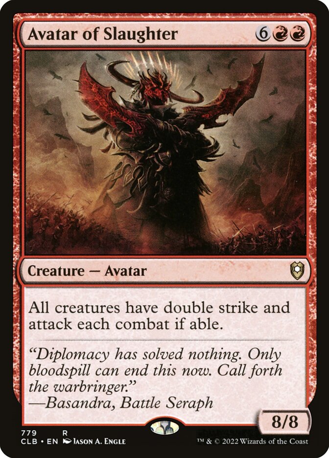 Avatar of Slaughter – Rare Magic: The Gathering card from Commander Legends: Battle for Baldur's Gate (#779)