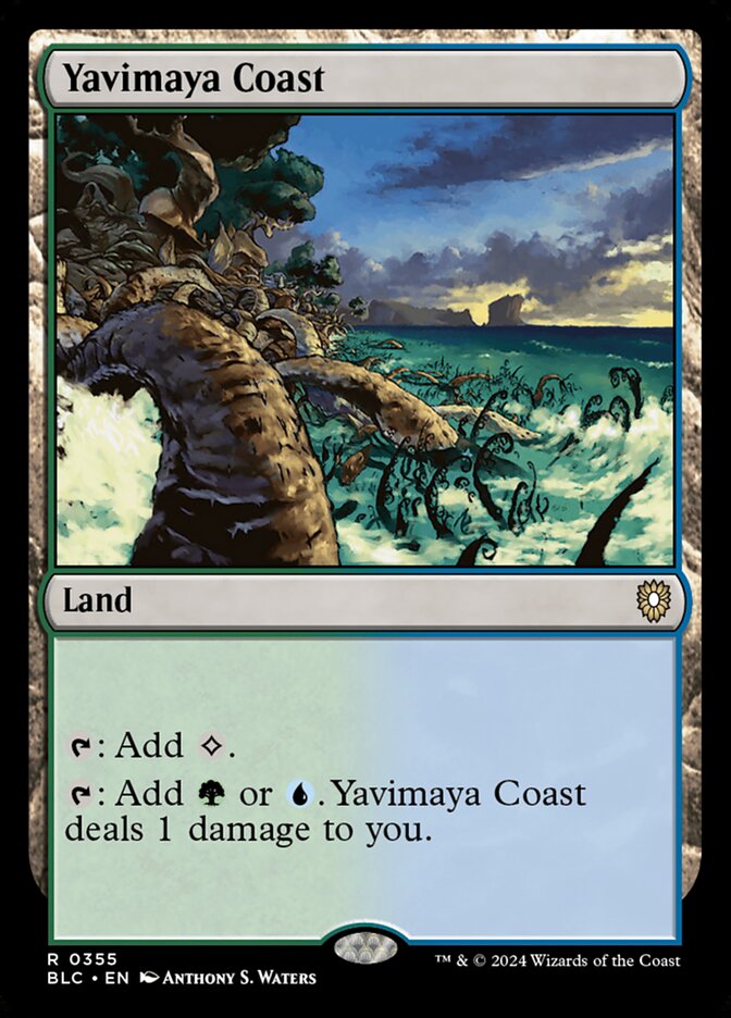 Yavimaya Coast – Rare Magic: The Gathering card from Bloomburrow Commander (#355)