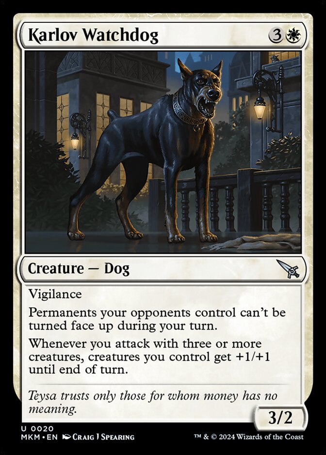 Karlov Watchdog – Uncommon Magic: The Gathering card from Murders at Karlov Manor (#20)