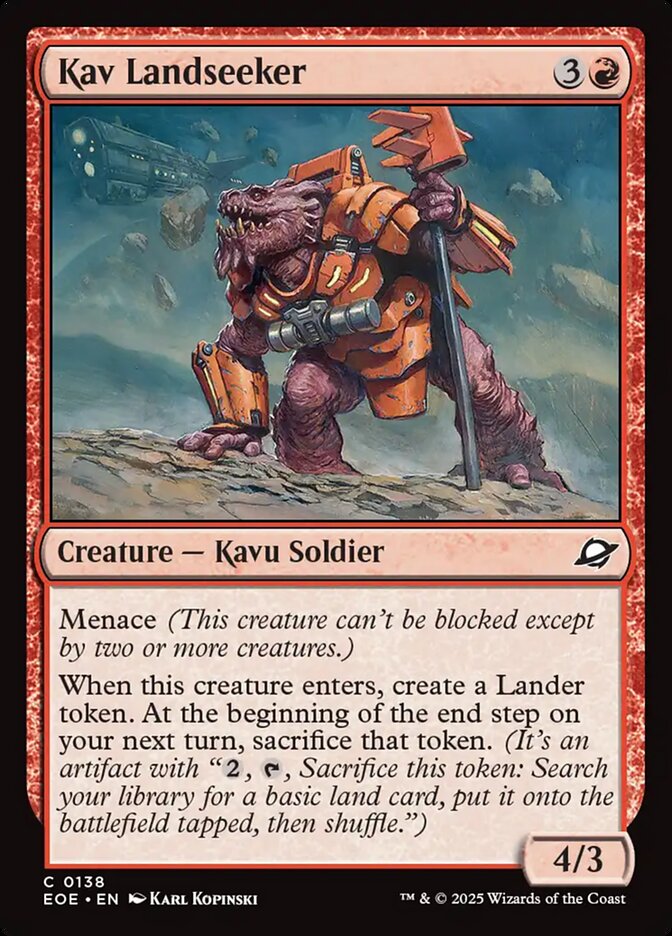 Kav Landseeker – Common Magic: The Gathering card from Edge of Eternities (#138)