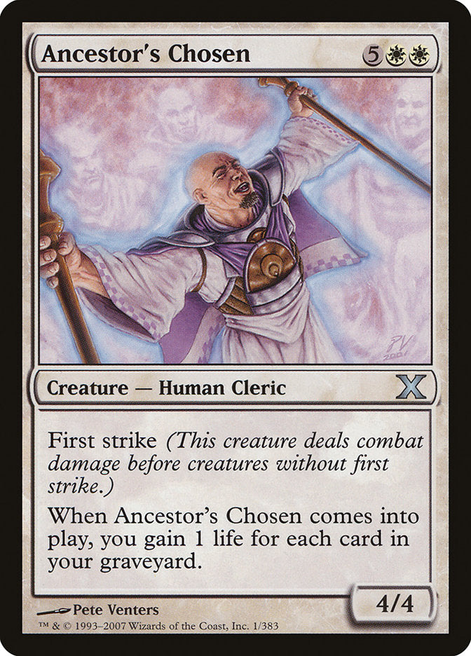 Ancestor's Chosen – Uncommon Magic: The Gathering card from Tenth Edition (#1)