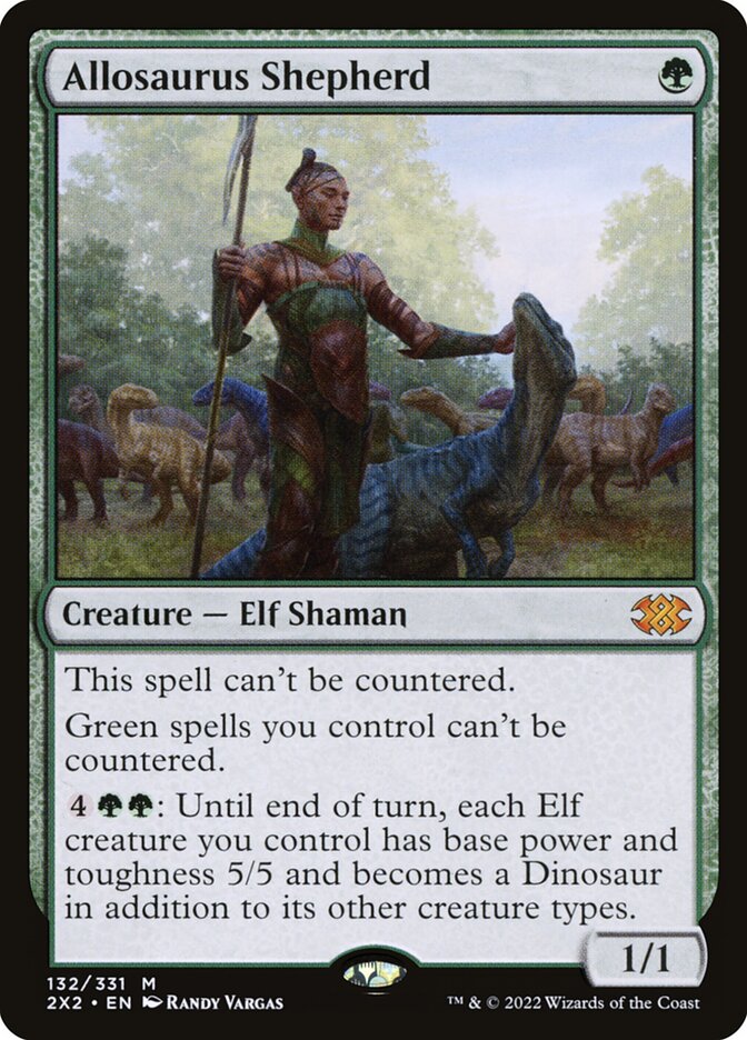 Allosaurus Shepherd – Mythic Magic: The Gathering card from Double Masters 2022 (#132)