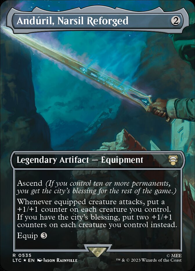 Andúril, Narsil Reforged – Rare Magic: The Gathering card from Tales of Middle-earth Commander (#535)
