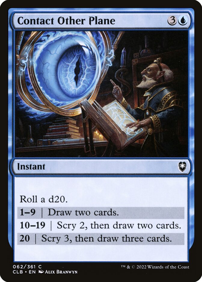 Contact Other Plane – Common Magic: The Gathering card from Commander Legends: Battle for Baldur's Gate (#62)