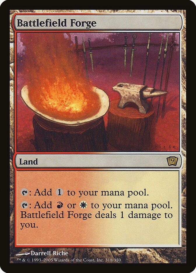 Battlefield Forge – Rare Magic: The Gathering card from Ninth Edition (#318★)