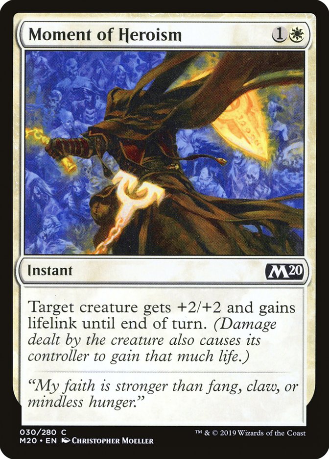 Moment of Heroism – Common Magic: The Gathering card from Core Set 2020 (#30)