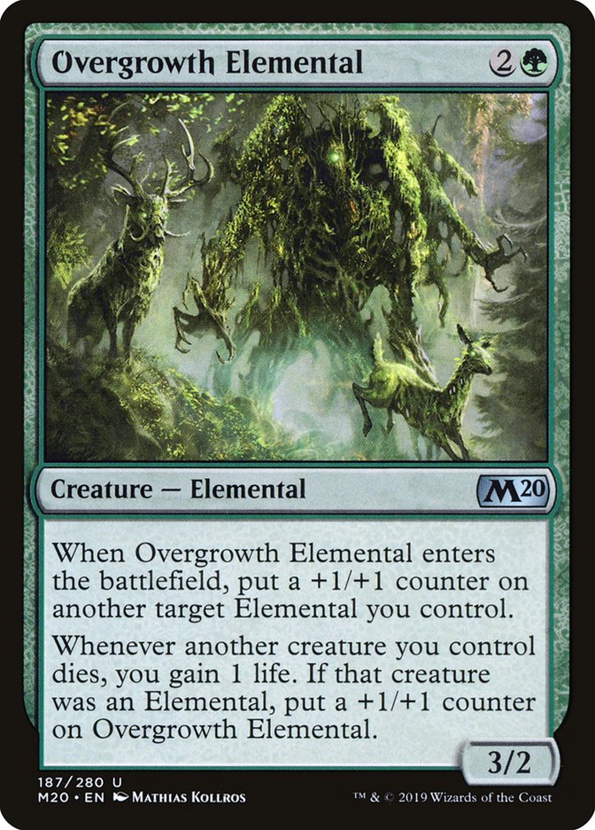 Overgrowth Elemental – Uncommon Magic: The Gathering card from Core Set 2020 (#187)