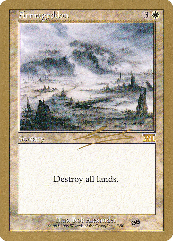 Armageddon – Rare Magic: The Gathering card from World Championship Decks 2000 (#nl4sb)