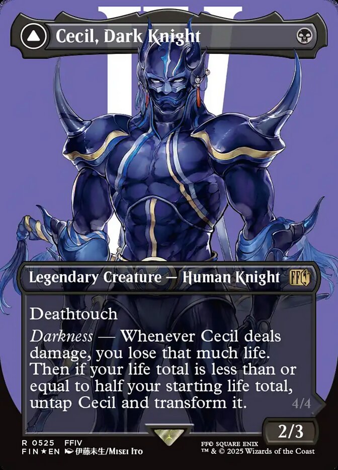 Cecil, Dark Knight // Cecil, Redeemed Paladin – Rare Magic: The Gathering card from Final Fantasy (#525)