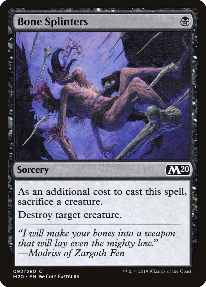 Bone Splinters – Common Magic: The Gathering card from Core Set 2020 (#92)