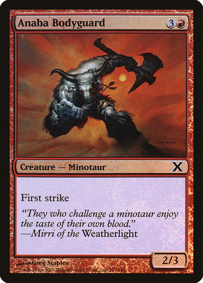 Anaba Bodyguard – Common Magic: The Gathering card from Tenth Edition (#187★)