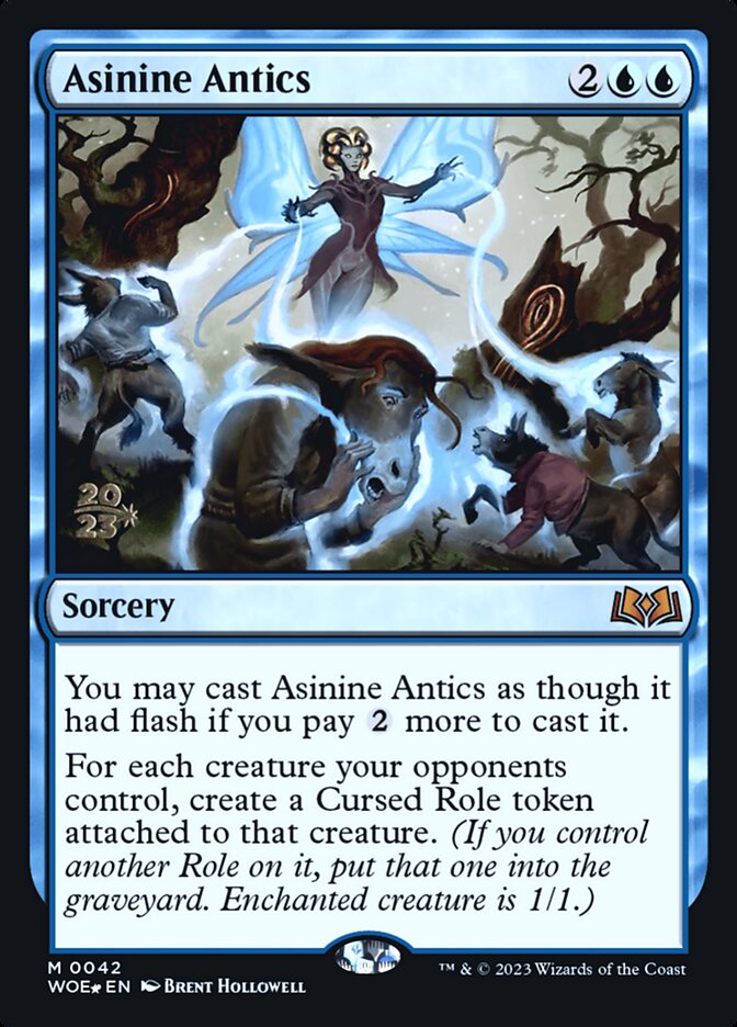 Asinine Antics – Mythic Magic: The Gathering card from Wilds of Eldraine Promos (#42s)