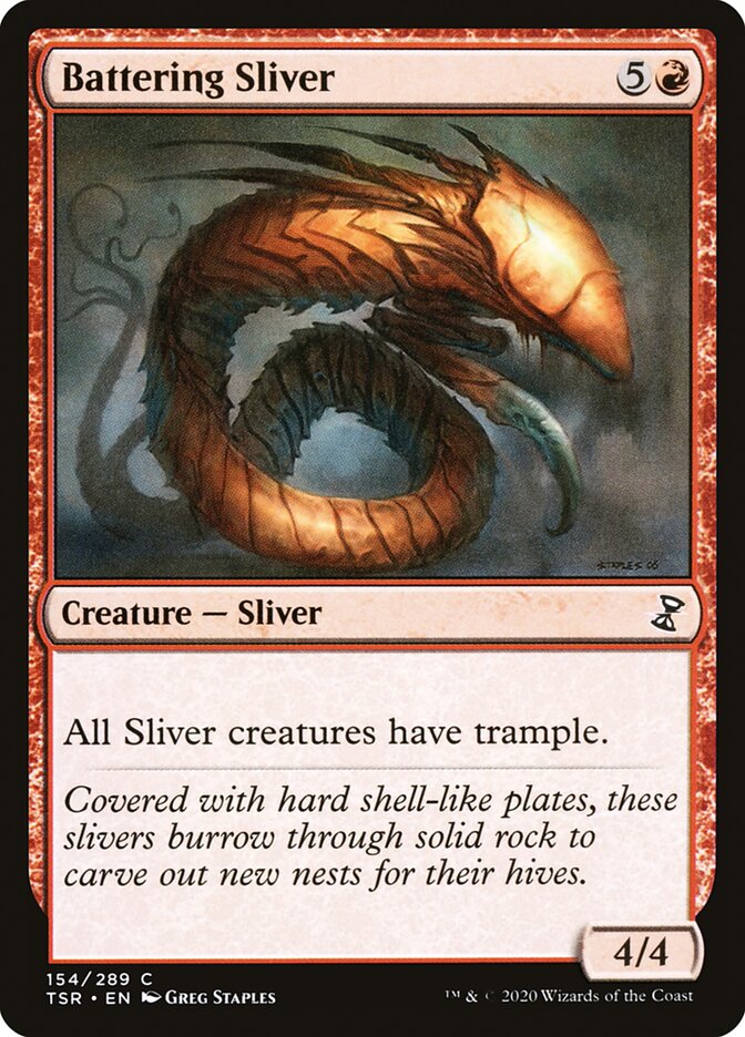 Battering Sliver – Common Magic: The Gathering card from Time Spiral Remastered (#154)