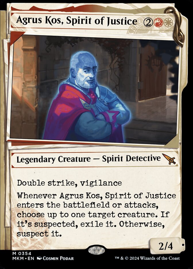 Agrus Kos, Spirit of Justice – Mythic Magic: The Gathering card from Murders at Karlov Manor (#354)