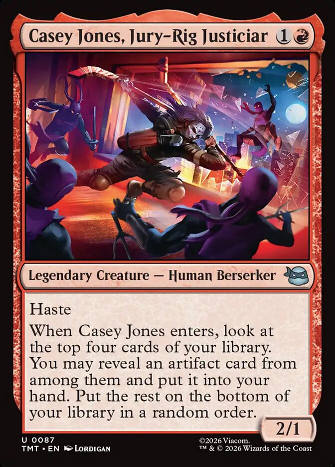 Casey Jones, Jury-Rig Justiciar – Uncommon Magic: The Gathering card from Teenage Mutant Ninja Turtles (#87)