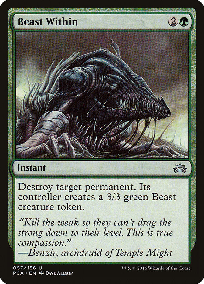 Beast Within – Uncommon Magic: The Gathering card from Planechase Anthology (#57)