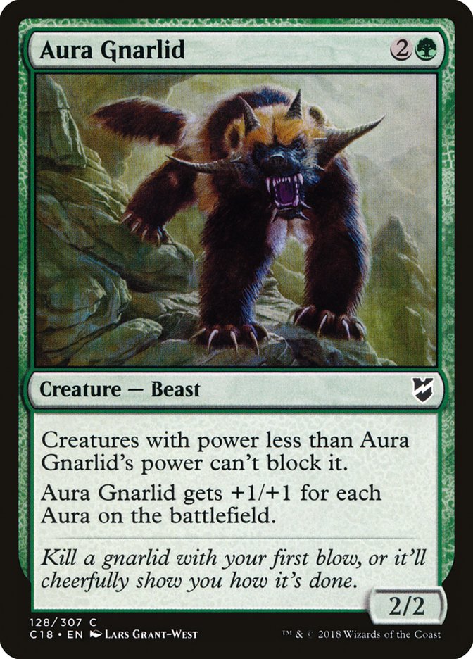 Aura Gnarlid – Common Magic: The Gathering card from Commander 2018 (#128)