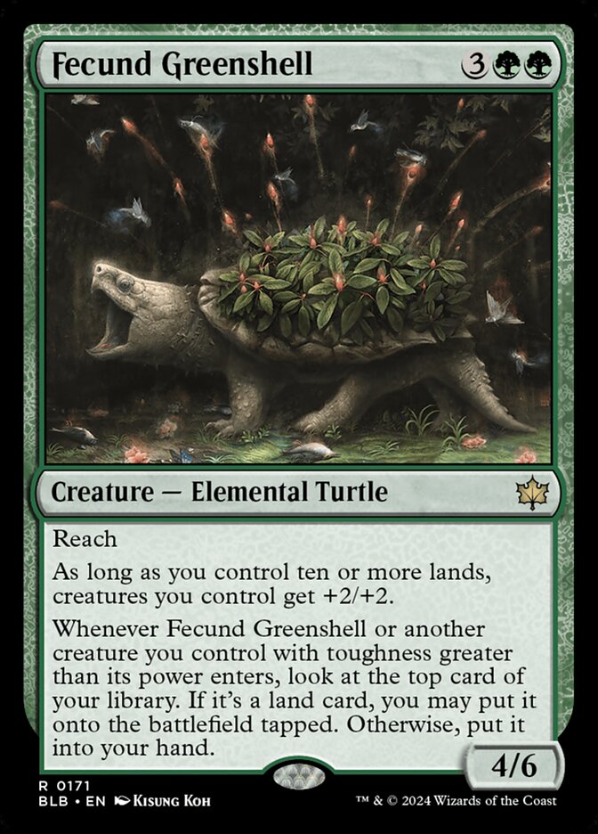 Fecund Greenshell – Rare Magic: The Gathering card from Bloomburrow (#171)
