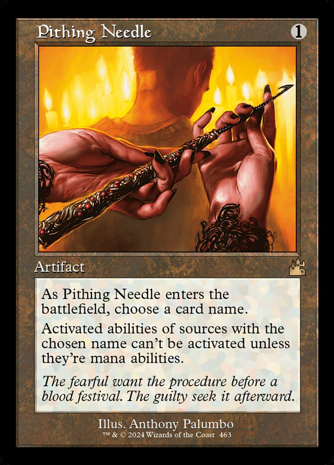 Pithing Needle – Rare Magic: The Gathering card from Ravnica Remastered (#463)