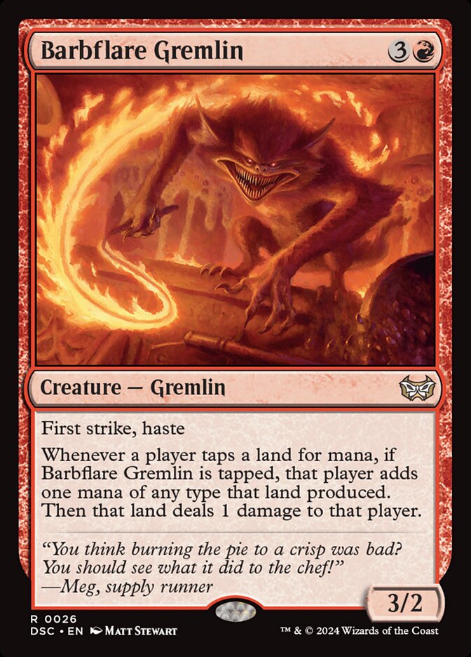 Barbflare Gremlin – Rare Magic: The Gathering card from Duskmourn: House of Horror Commander (#26)