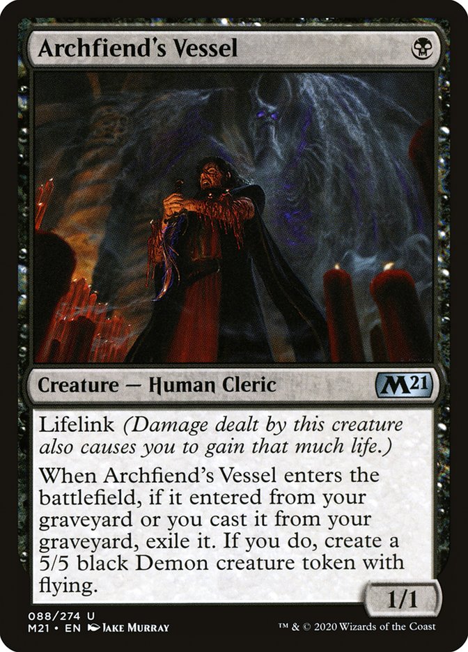 Archfiend's Vessel – Uncommon Magic: The Gathering card from Core Set 2021 (#88)
