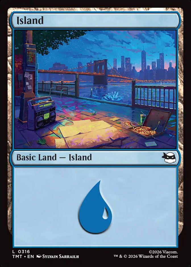 Island – Common Magic: The Gathering card from Teenage Mutant Ninja Turtles (#316)