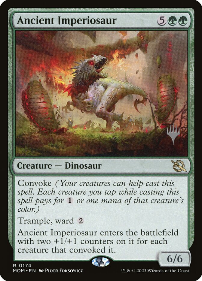 Ancient Imperiosaur – Rare Magic: The Gathering card from March of the Machine Promos (#174p)